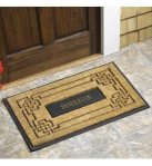 Personalized welcome mat can be a great client gift. 